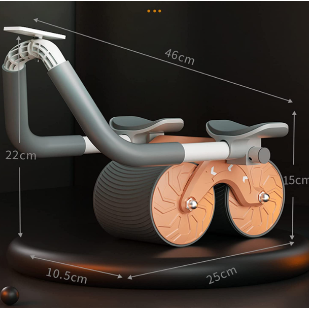 Automatic Rebound Ab Wheel with Phone Mount: Mute Abdominal Roller & Core Strength Equipment for Quiet Home Gym Use