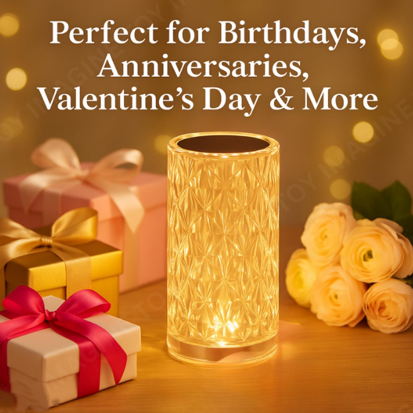 Enchanting Crystal Rose Lamp