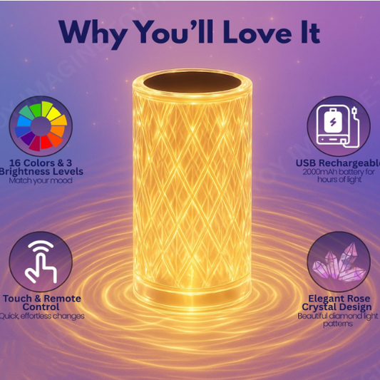 Enchanting Crystal Rose Lamp